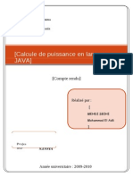 Calcule de Puissance en Langage JAVA