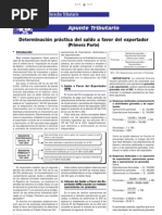 Determinación Práctica Del Saldo A Favor Del Exportador: Apunte Tributario