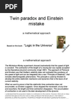 Twin Paradox and Einstein Mistake, A Mathematical Approach