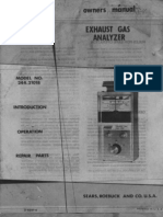 Sears Gas Analyzer User Guide