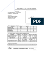 UTC 9012 PNP Epitaxial Silicon Transistor: 1W Output Amplifier of Potable Radios in Class B Push-Pull Operation