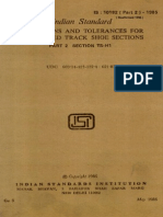 Is 10182 (Part 2) - 1985 Dimensions and Tolerances For Hot Rolled Track Shoe Sections - Part 2 Section Ts-h1