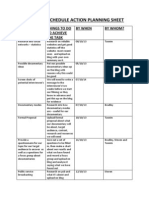 Production Schedule Action Planning Sheet