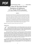 The Value of The State-Owned Enterprises in Indonesia: A Case Study of Privatization