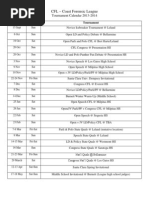 CFL - Coast Forensic League: Tournament Calendar 2013-2014