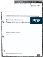 BS 1757 - Specification For Power Driven Mobile Cranes - 1986