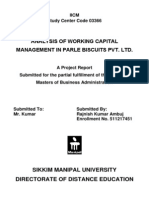 Analysis of Working Capital Management in Parle Biscuits Pvt. LTD