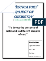 Chemistry Project Class 12 On Presence of Acetic Acid in Samples of Curd