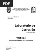 Lab. Corrosión, Reproducibilidad y Uso Del Potenciostato