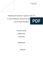 IB EXtended Essay-Modeling The Variation in Specific Heat of A 4'-Octyl-4-Biphenyl-Carbonitrile Liquid Crystal Due To Phase Transition