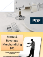 Menu and Beverage Merchandising - Notes