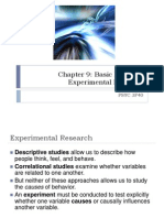 Chapter 9: Basic Issues in Experimental Research: PSYC 3F40