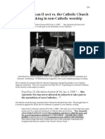 The Vatican II Sect vs. The Catholic Church On Partaking in Non-Catholic Worship