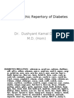 Homoeopathic Repertory of Diabetes