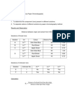 Chemistry Lab Report 4 (Chromatography)