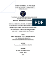 Eficacia de La Multimedia en El Rendimiento Académico en Alumnos de La Especialidad de Química Industrial Del Instituto Superior Tecnológico "Carlos Salazar Romero" de Nuevo Chimbote en El Año 2005