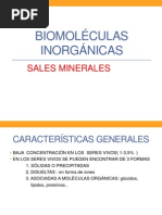 Biomoléculas Inorgánicas, Las Sales Minerales