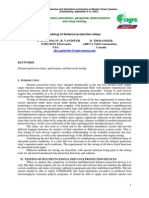 Testing of Distance Protection Relays