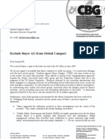 2009-08-25 - Second Letter To Global Compact Office About Bayer