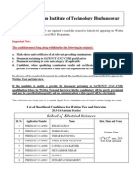 List of Shortlisted Candidates of School of Electrical Sciences