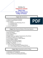 Syllabus For Numerical Analysis