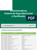 Administradoras Sistema de Seguridad Social y Parafiscales