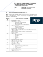 Course - Outline (CSC103 Introduction To Computer and Progamming)