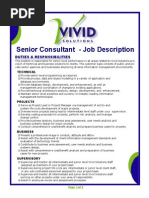 Senior Consultant - Job Description: Duties & Responsibilities