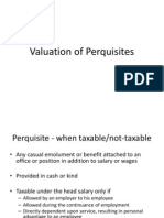 Valuation of Perquisites