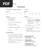 Answer Key: LSS Sec 2 Chemistry 2009 SA2 Revision Worksheet