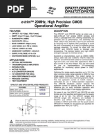 E-Trim™ 20Mhz, High Precision Cmos: Opa727 Opa2727 Opa4727 Opa728