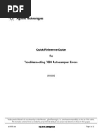 Quick Reference Guide For Troubleshooting 7683 Autosampler Errors