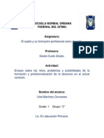 Retos, Problemas y Posibilidades de La Formación y Profesionalización de La Docencia en El Actual Contexto.