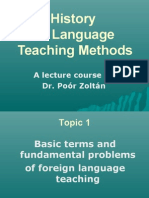 History of Language Teaching Methods: A Lecture Course by Dr. Poór Zoltán