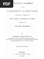 MONIER-WILLIAMS Practical Grammar Sanskrit of Arranged With Reference To The Classical Languages of Europe