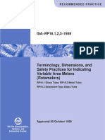 Terminology, Dimensions, and Safety Practices For Indicating Variable Area Meters (Rotameters)