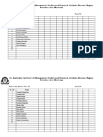 Mentoring Attendance Sheet