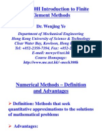 MECH300H Introduction To Finite Element Methods: Dr. Wenjing Ye