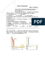 Examinaton of phsics امتحان في مادة الفيزياء الجامعية