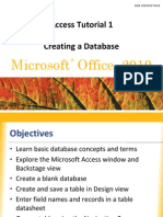 Access Tutorial 1 Creating A Database: Microsoft Office 2010