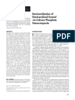 Remineralization of Demineralized Enamel Nanocomposite: Via Calcium Phosphate