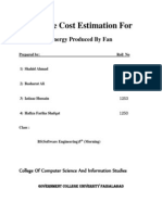 Software Cost Estimation For: Energy Produced by Fan