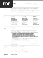 Professional Civil Engineering CV