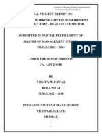 Analysis of Working Capital Requirements in Construction - Real Estate Sector