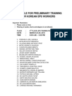 List of EPS-TOPIK Applicants For Preliminary Training On March 24-29 2014