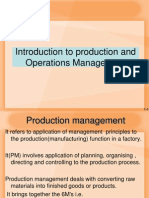 Introduction To Production and Operations Management