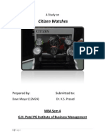 Analysis of Citizen Watches