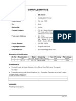 Curriculum Vitae of MR Md. Wasi