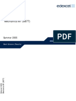 Edexcel GCE Mechanics M1 (6677) : Summer 2005