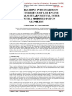 Investigations Into Emmission Charecterestics of LHR Engine Using Palm Stearn Methyl Ester Oil With A Modified Piston Geometry